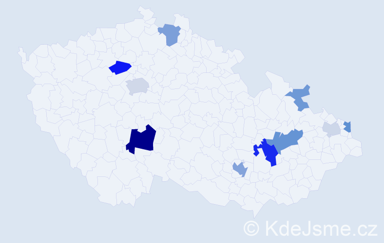 Příjmení: 'Gončárová', počet výskytů 27 v celé ČR