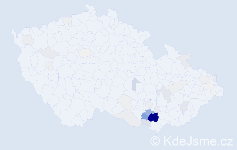Příjmení: 'Rohrerová', počet výskytů 152 v celé ČR