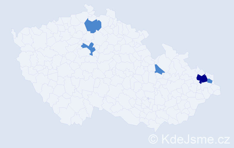 Příjmení: 'Papučiková', počet výskytů 7 v celé ČR