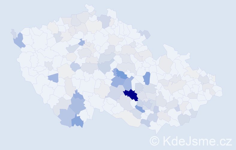 Příjmení: 'Kolouch', počet výskytů 438 v celé ČR
