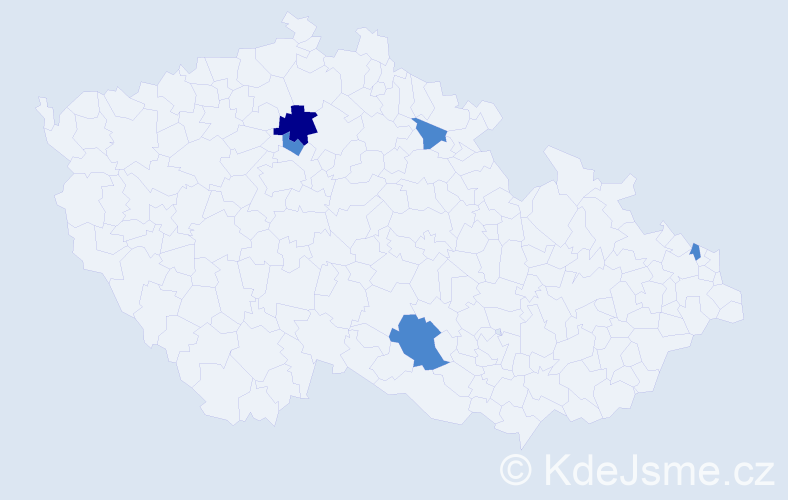 Příjmení: 'Cieslak', počet výskytů 7 v celé ČR