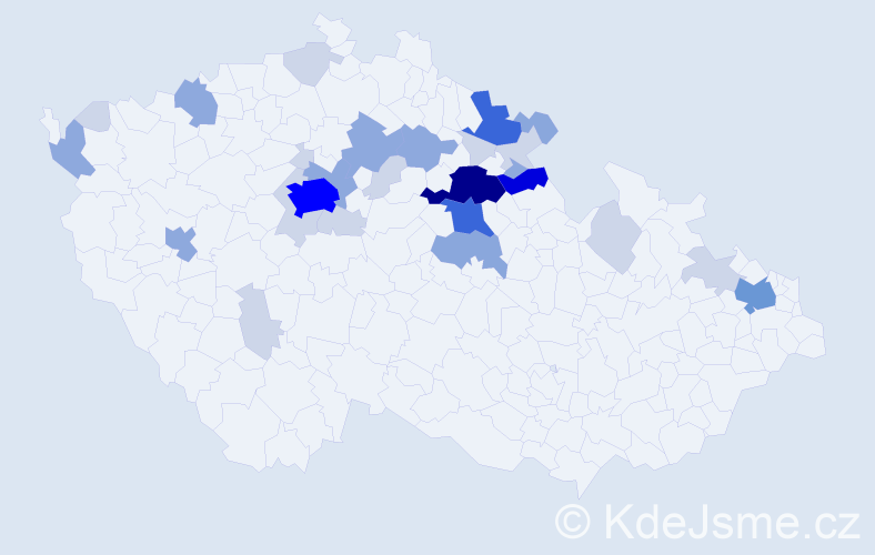 Příjmení: 'Pumr', počet výskytů 89 v celé ČR