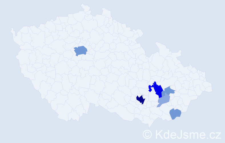 Příjmení: 'Zmidloch', počet výskytů 18 v celé ČR