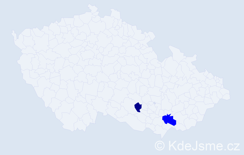 Příjmení: 'Agafonová', počet výskytů 3 v celé ČR