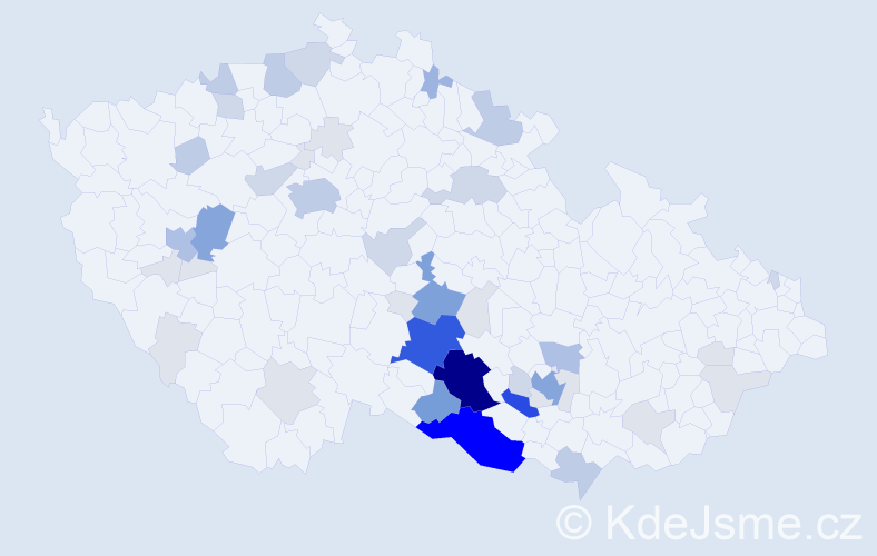 Příjmení: 'Krutišová', počet výskytů 179 v celé ČR