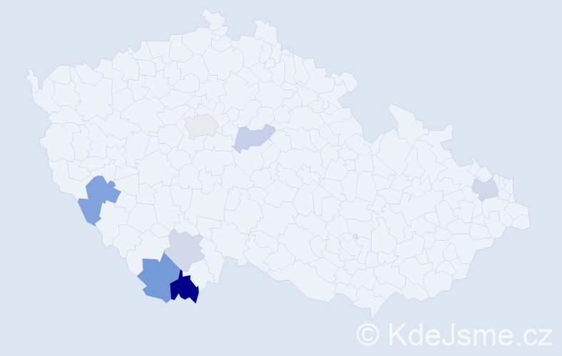 Příjmení: 'Hintermüller', počet výskytů 13 v celé ČR