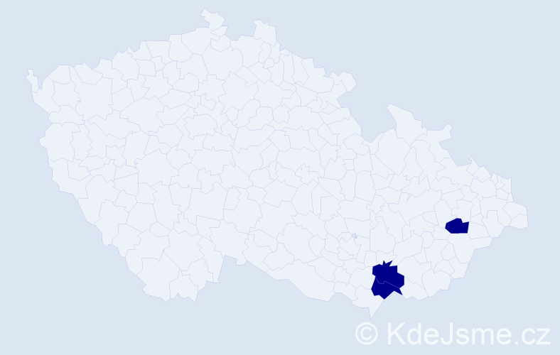 Příjmení: 'Cudař', počet výskytů 3 v celé ČR