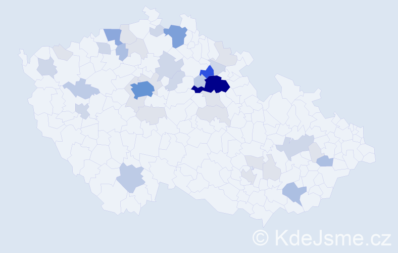 Příjmení: 'Zubr', počet výskytů 122 v celé ČR