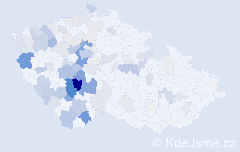 Příjmení: 'Mára', počet výskytů 415 v celé ČR