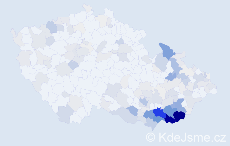 Příjmení: 'Zálešáková', počet výskytů 930 v celé ČR
