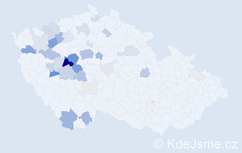 Příjmení: 'Klán', počet výskytů 159 v celé ČR