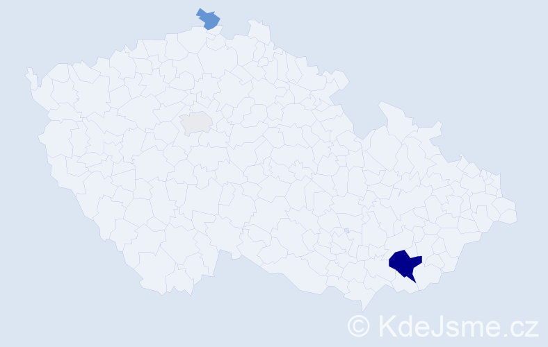 Příjmení: 'Daťko', počet výskytů 8 v celé ČR