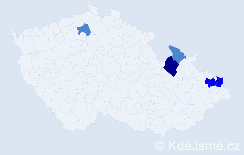 Příjmení: 'Keklaková', počet výskytů 14 v celé ČR