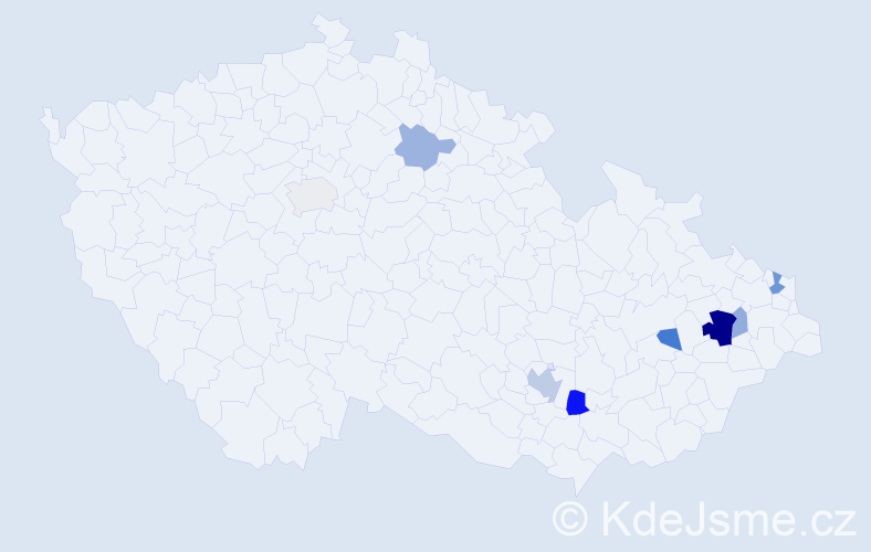Příjmení: 'Tyraj', počet výskytů 17 v celé ČR