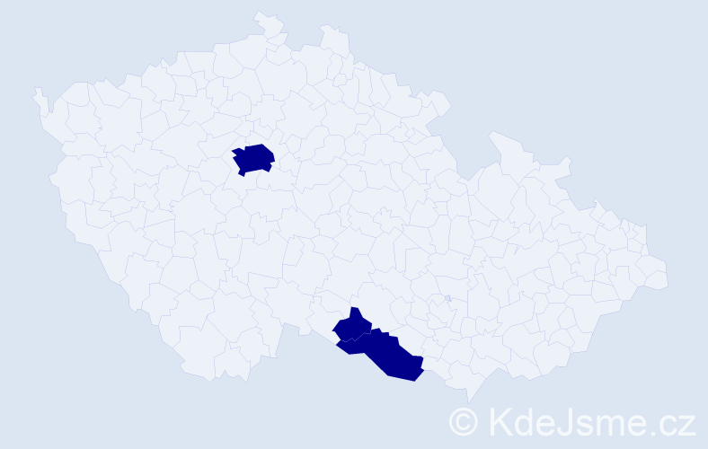 Příjmení: 'Klbečková', počet výskytů 3 v celé ČR