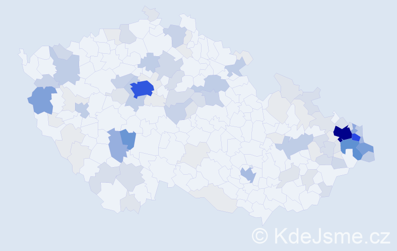 Příjmení: 'Bolek', počet výskytů 426 v celé ČR