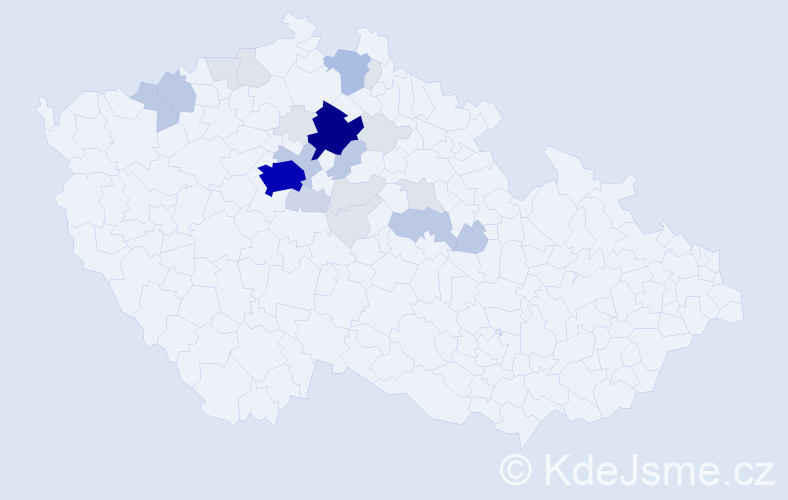 Příjmení: 'Rejmon', počet výskytů 86 v celé ČR
