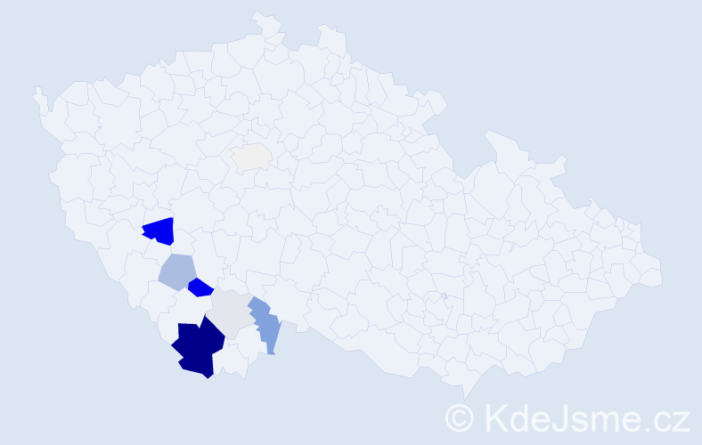 Příjmení: 'Decarli', počet výskytů 25 v celé ČR