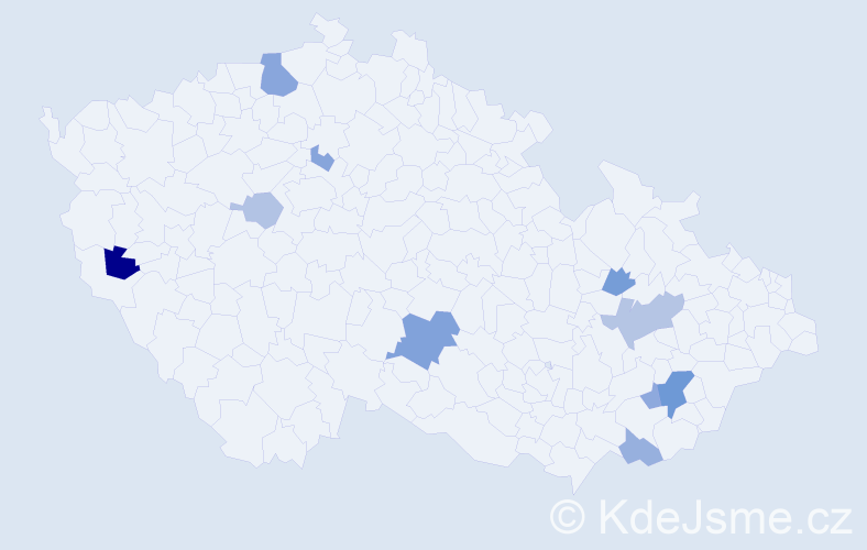 Příjmení: 'Simkovičová', počet výskytů 19 v celé ČR