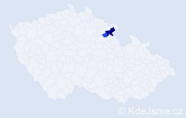 Příjmení: 'Tulmanová', počet výskytů 6 v celé ČR