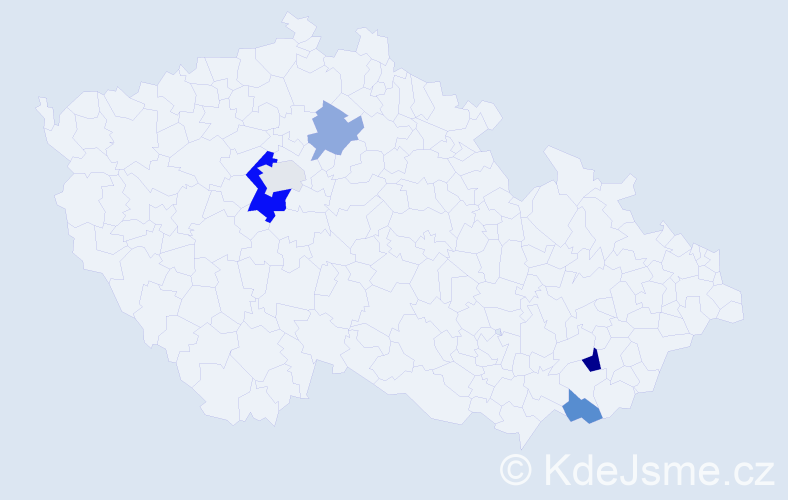 Příjmení: 'Podprocká', počet výskytů 9 v celé ČR