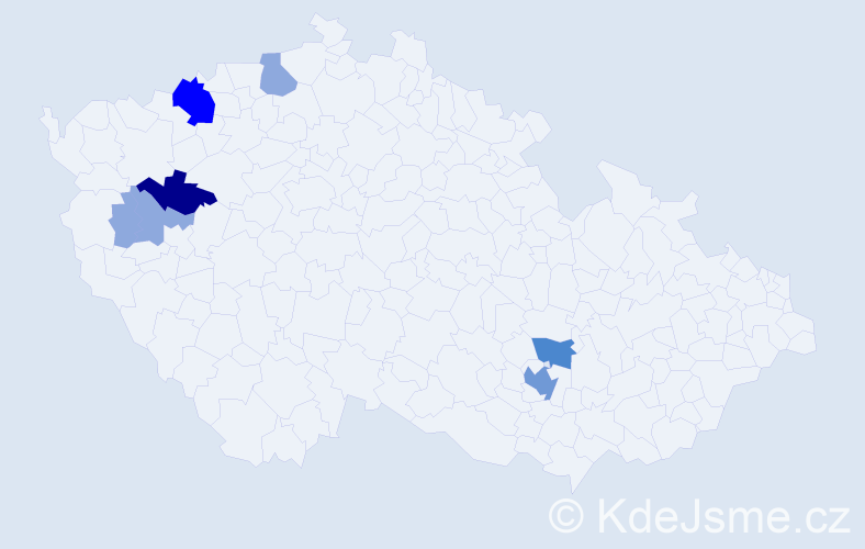 Příjmení: 'Krevová', počet výskytů 18 v celé ČR
