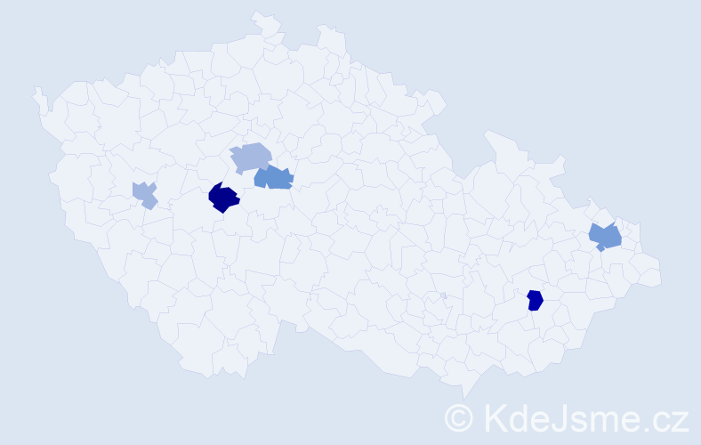Příjmení: 'Bohash', počet výskytů 12 v celé ČR