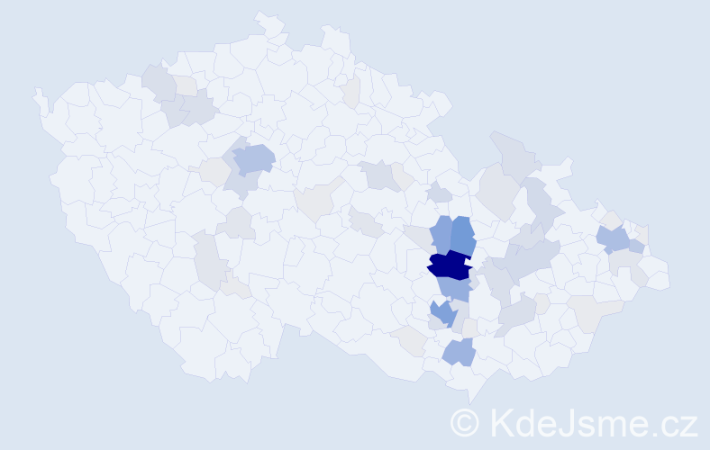 Příjmení: 'Kaderka', počet výskytů 232 v celé ČR