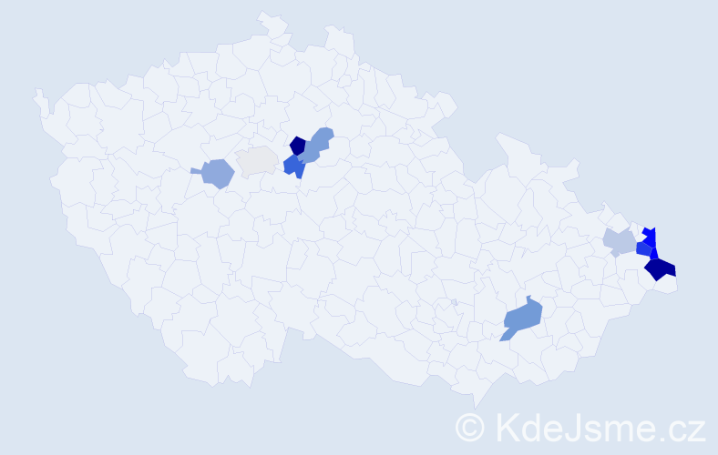Příjmení: 'Vitošová', počet výskytů 27 v celé ČR