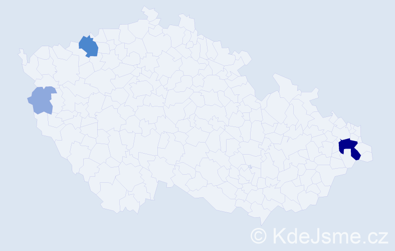 Příjmení: 'Kačandy', počet výskytů 11 v celé ČR