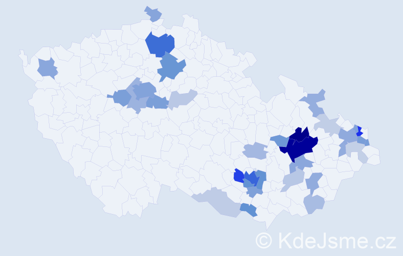 Příjmení: 'Černoušková', počet výskytů 108 v celé ČR