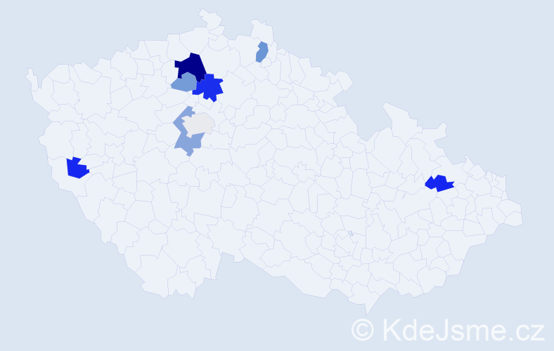 Příjmení: 'Gebler', počet výskytů 17 v celé ČR