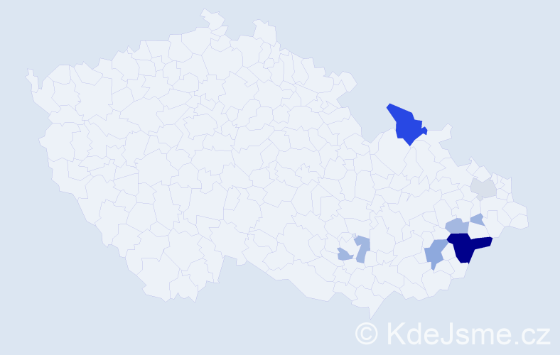 Příjmení: 'Makyčová', počet výskytů 42 v celé ČR