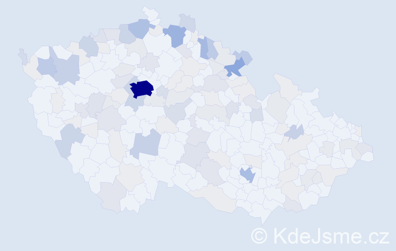 Příjmení: 'Martin', počet výskytů 424 v celé ČR