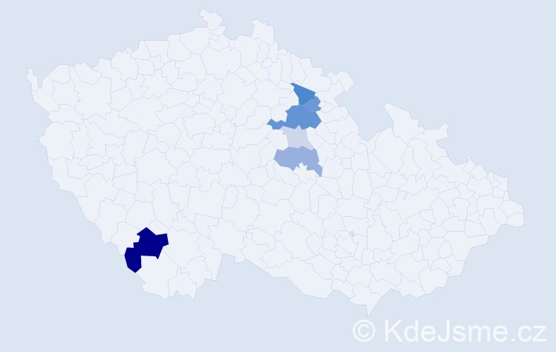 Příjmení: 'Parajová', počet výskytů 17 v celé ČR