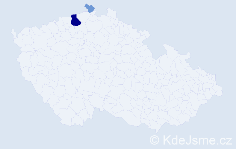 Příjmení: 'Gáfová', počet výskytů 9 v celé ČR