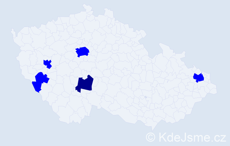 Příjmení: 'Bošňák', počet výskytů 6 v celé ČR