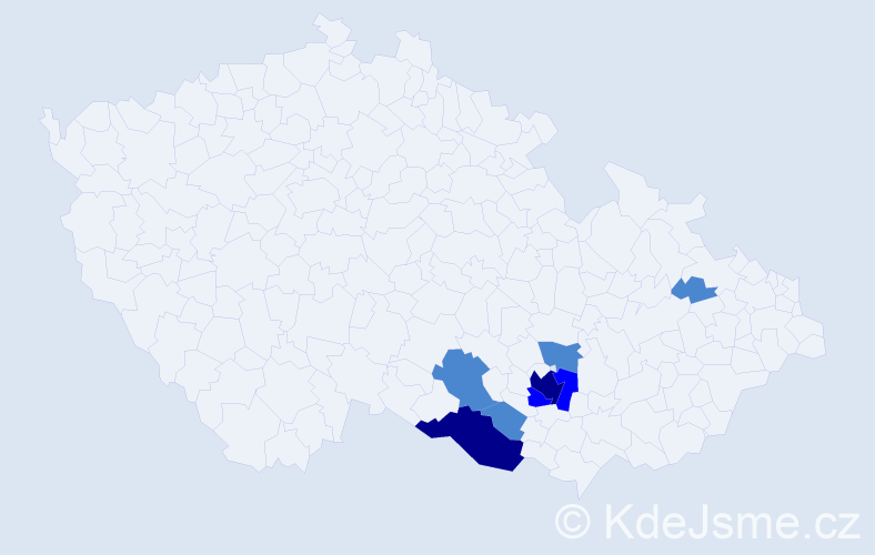 Příjmení: 'Drochytková', počet výskytů 19 v celé ČR