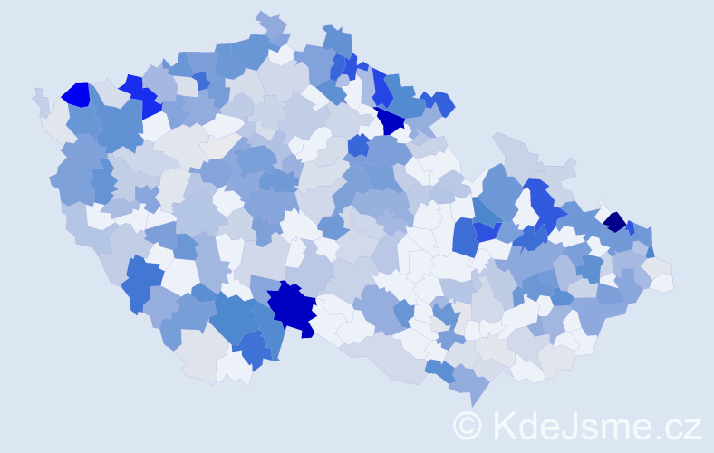 Příjmení: 'Schmidt', počet výskytů 1114 v celé ČR