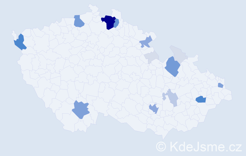 Příjmení: 'Džobák', počet výskytů 76 v celé ČR