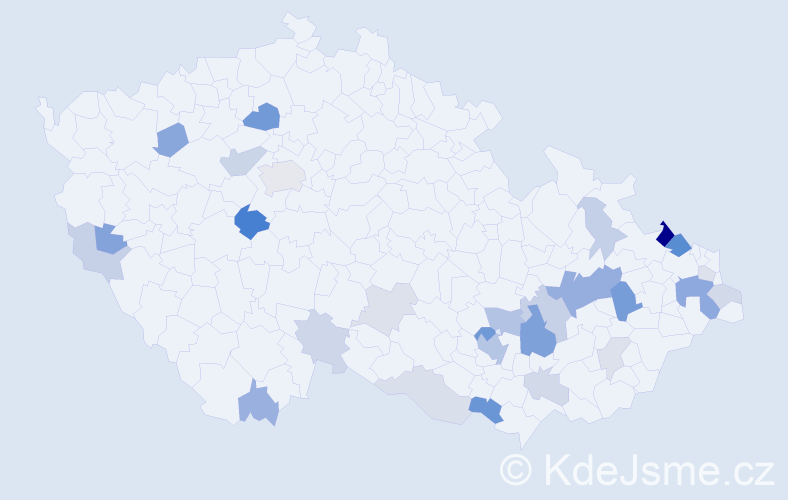 Příjmení: 'Kasparová', počet výskytů 69 v celé ČR