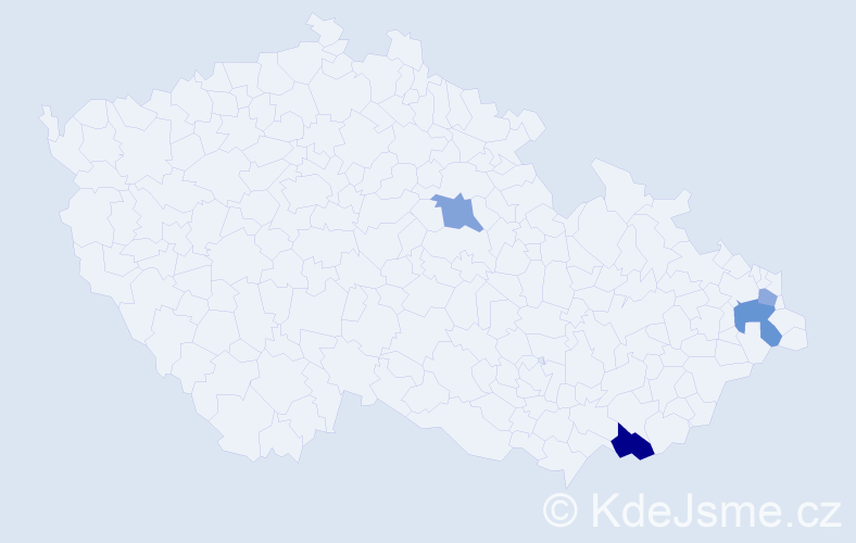 Příjmení: 'Pindora', počet výskytů 14 v celé ČR