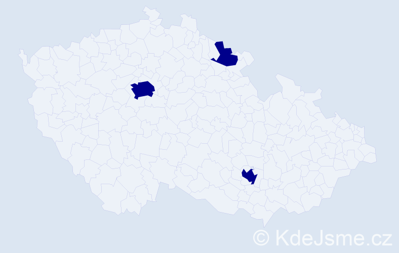 Příjmení: 'Coates', počet výskytů 3 v celé ČR