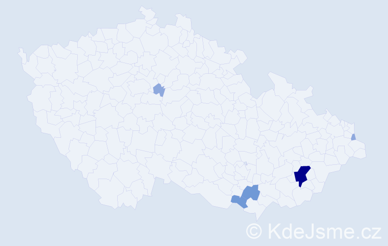 Příjmení: 'Pavelák', počet výskytů 24 v celé ČR