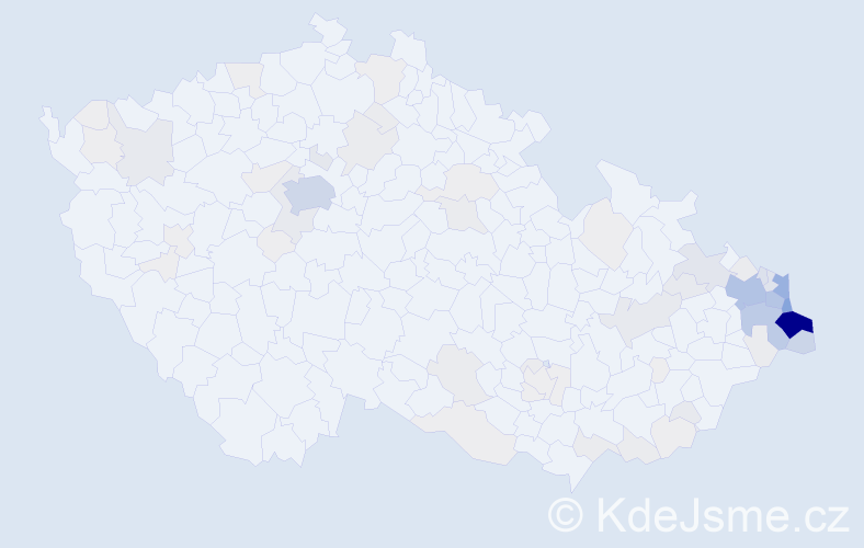 Příjmení: 'Wojnar', počet výskytů 403 v celé ČR