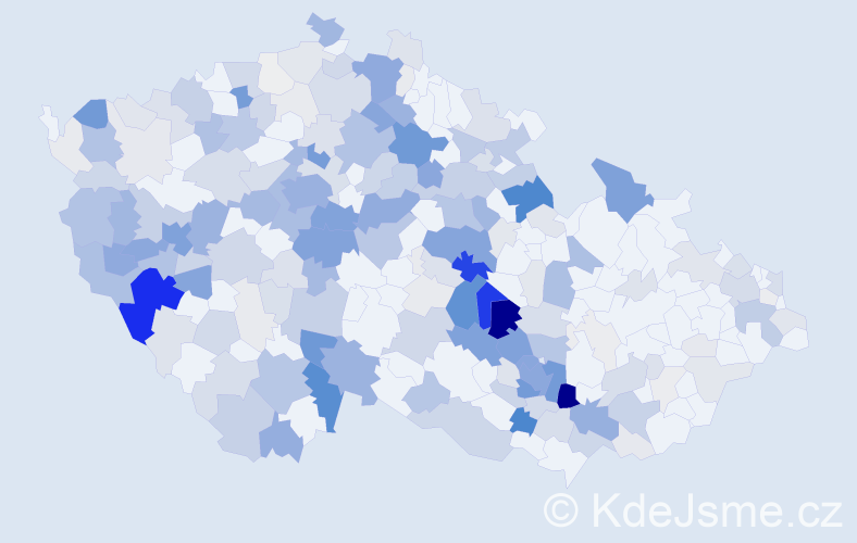 Příjmení: 'Paleček', počet výskytů 967 v celé ČR