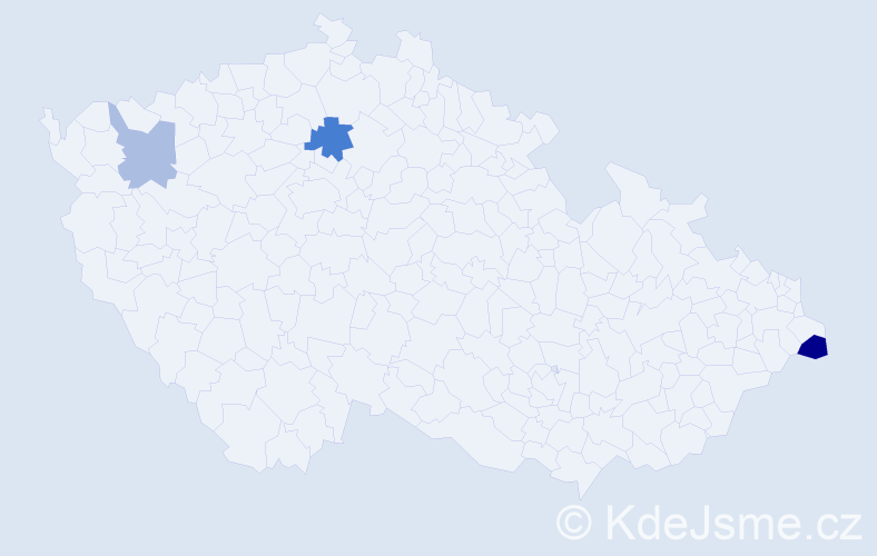 Příjmení: 'Benčiková', počet výskytů 5 v celé ČR