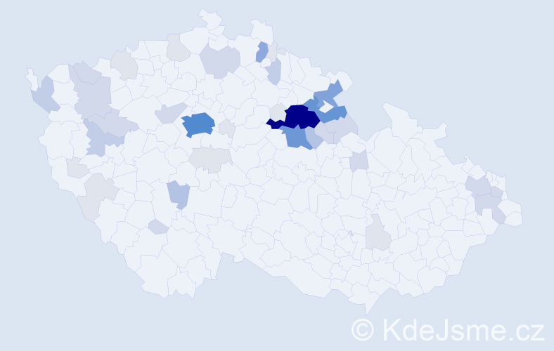 Příjmení: 'Pultar', počet výskytů 146 v celé ČR