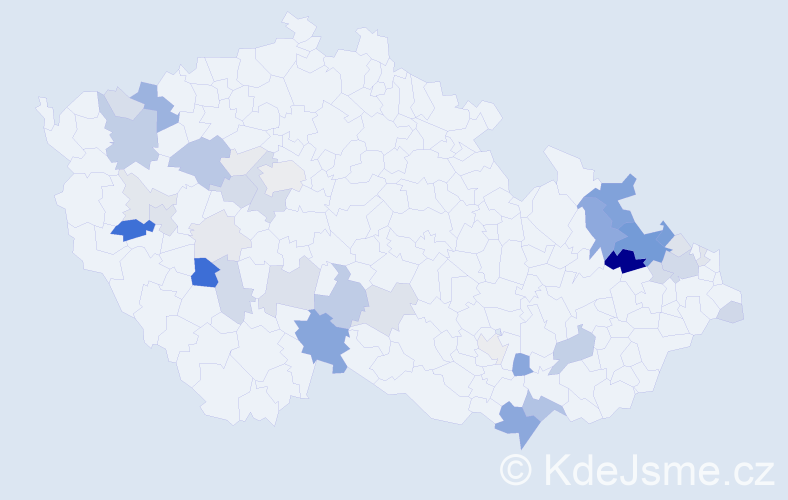 Příjmení: 'Levák', počet výskytů 137 v celé ČR