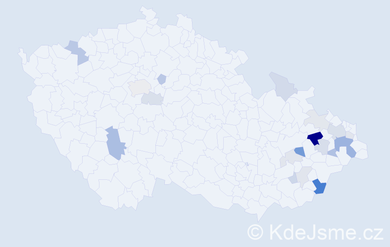 Příjmení: 'Babulíková', počet výskytů 43 v celé ČR